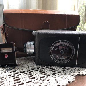 VINTAGE 1930’s Bell & Howell Filmo Auto Master 16mm Movie Camera & Leather Case